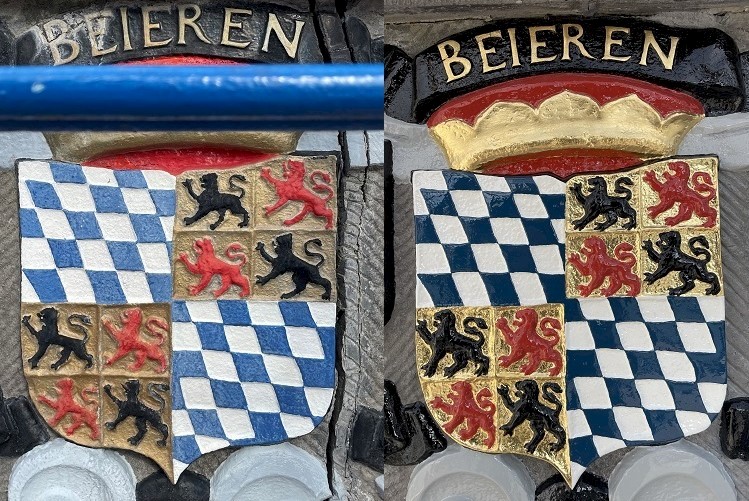 Wapen van Beieren, vóór en na restauratie