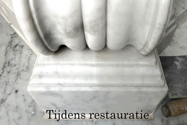 Marmer schouw schoonmaken.